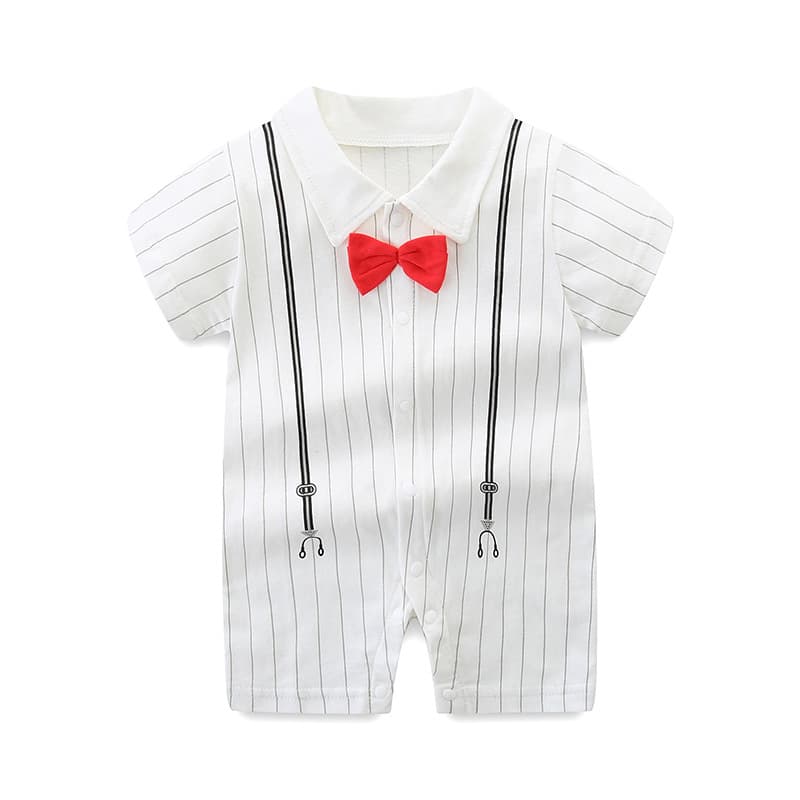 Baby Romper Summer 0-3 Months Boys Cotton Crawling Suit Thin Newborn 6 Months Cute Gentleman Romper