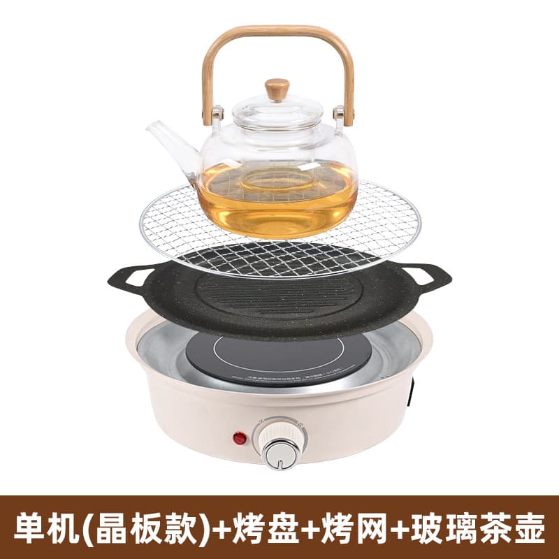 Dapai Mechanical Electric Grill Stove for Tea Boiling, Home Indoor Electric Ceramic Stove Set for Fireside Tea and Grilling