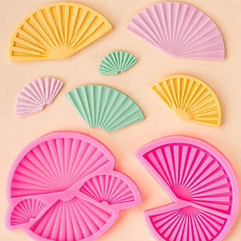 Chinese style classical elements fan fondant mold baking chocolate decoration national trend new Chinese style mold aromatherapy tablets