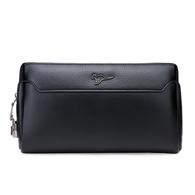 Kangaroo Men's PU Handheld Bag Casual Business Anti-Theft Password Lock Handbag Stock Portable Urban Minimalist Style
