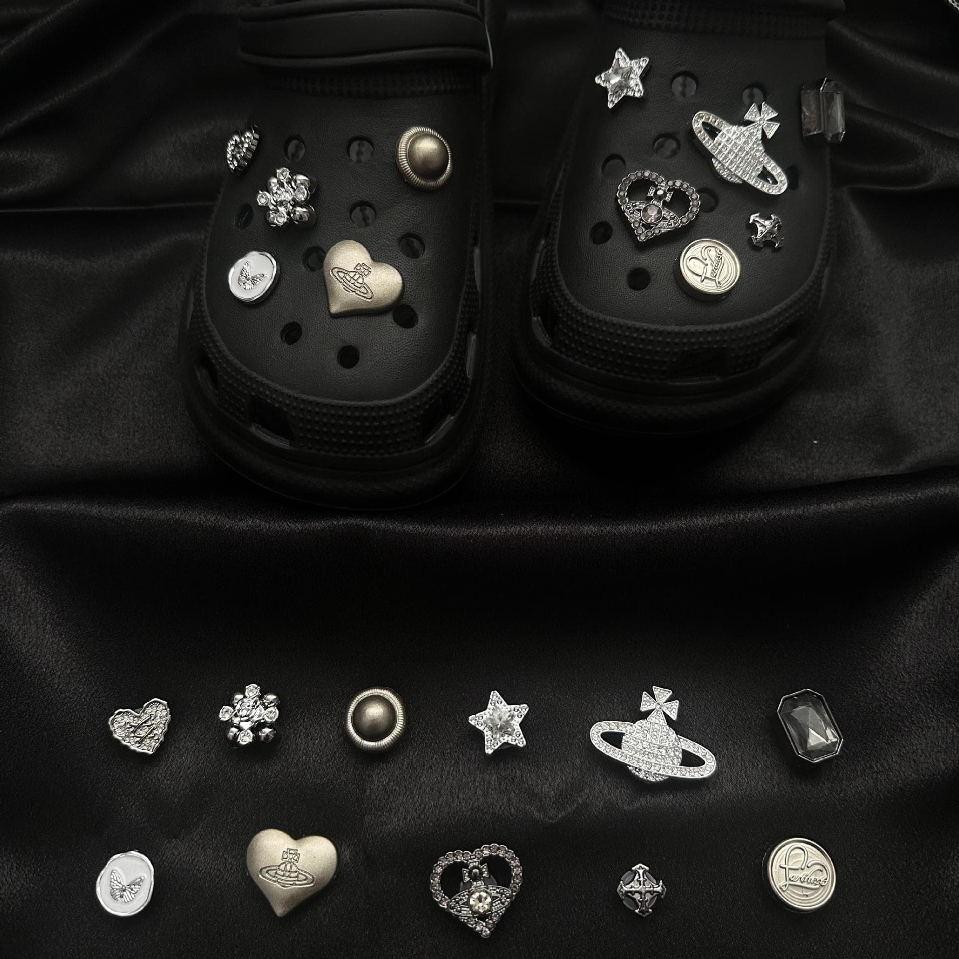 Lost Saturn Croc Charms Detachable Shoe Accessories Cross Sandals Decoration Shoe Buckle Premium DIY Shoe Flowers
