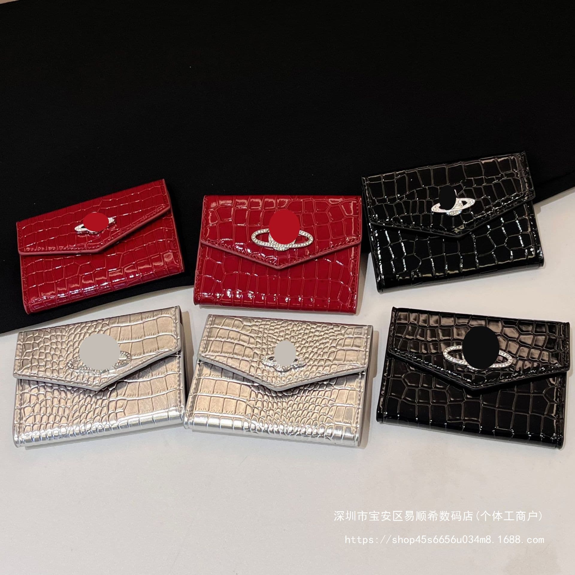 Street Style Crocodile Texture Card Holder Versatile Fashion Accordion Card Holder Luxury Leather Coin Purse Accessory Cross-Border
