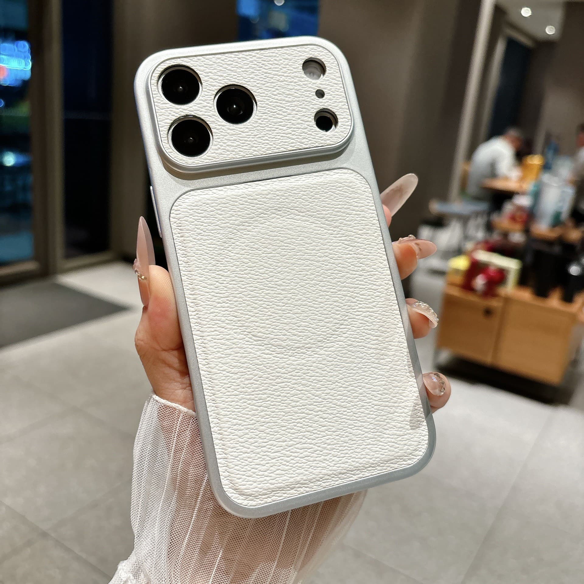 Enlarge the window in seconds iPhone17promax litchi pattern magnetic phone case suitable for Apple 16 business leather pattern 15
