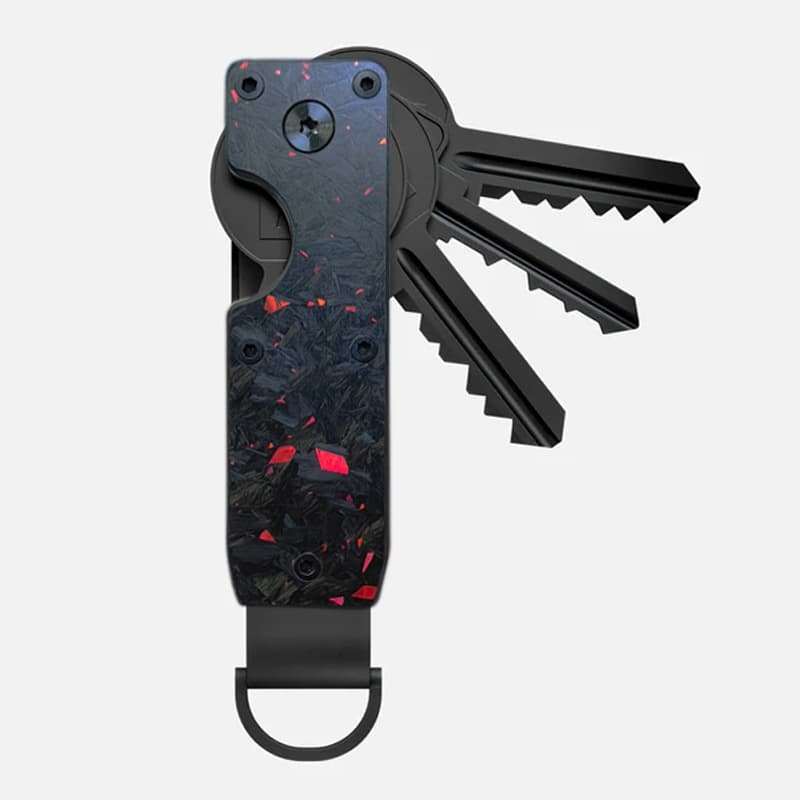 New Cross-Border Metal Keychain Outdoor Multi-Function Key Clip Key Organizer with AirTag Slot