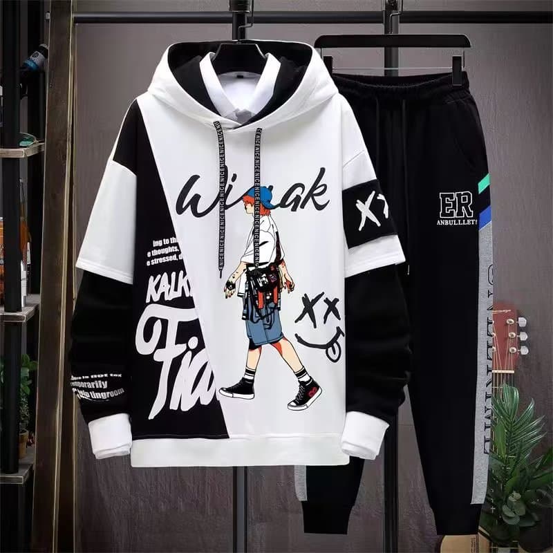 Spring and Autumn Long-Sleeve Sweatshirt for 12-Year-Old Boys, Stylish Autumn Wear for Middle and High School Students Aged 13-14, Sports Set for Older Children Aged 15-16