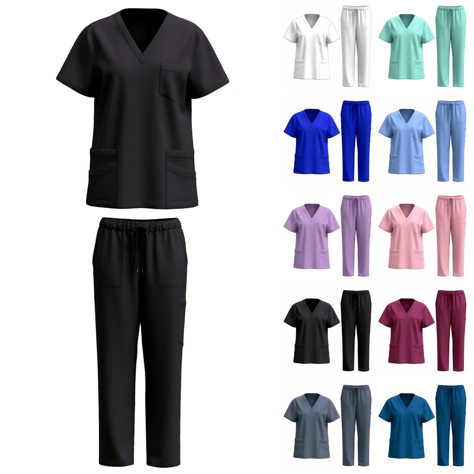 Cross-border Scrub Suit Nurse Uniform Medical Scrub Set Doctor Clothing Medical Suit European American Set