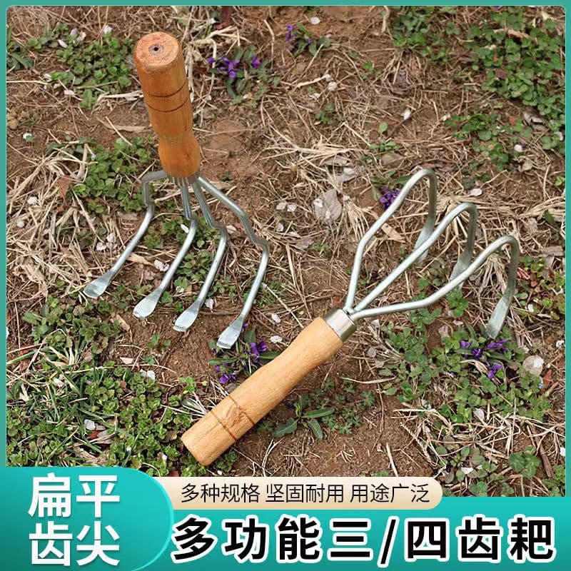 Tide Pooling Gadget Beach Rake Shell Clam Oyster Crab Razor Clam Four-Tine Rake Tide Pooling Tool