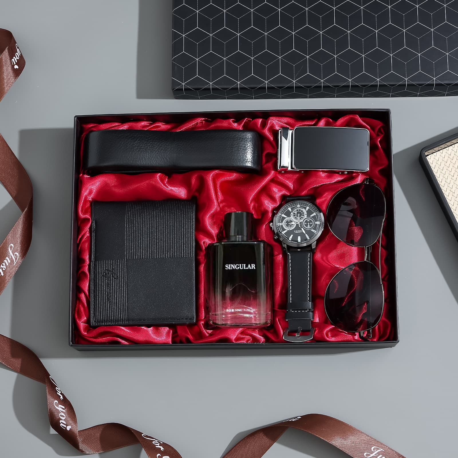 Cross-border men's wallet, belt, sunglasses, Valentine's Day gift for boyfriend, Father's Day souvenir, business gift set
