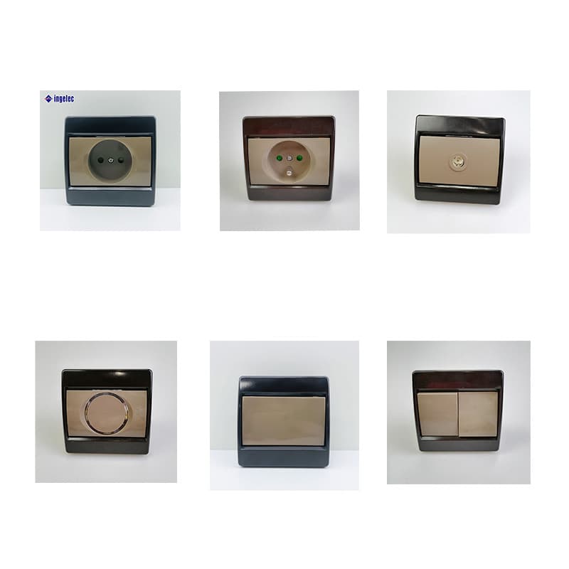 Ingelec Switch Socket Single Light TV Home Switch Panel Wall Switch 1-Gang 2-Gang Two-Way
