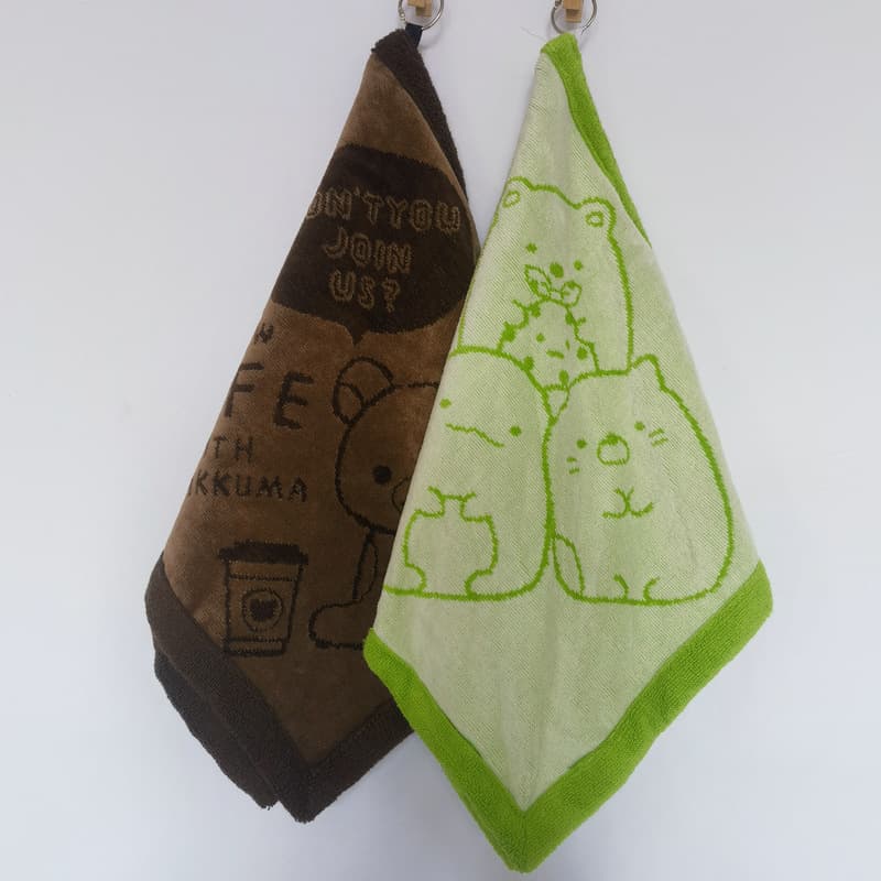 Export Japan Pure Cotton Yarn-Dyed Jacquard Golf Club Wiping Towel Face Washing Hand Towel Hanging Towel Extra Thick Large