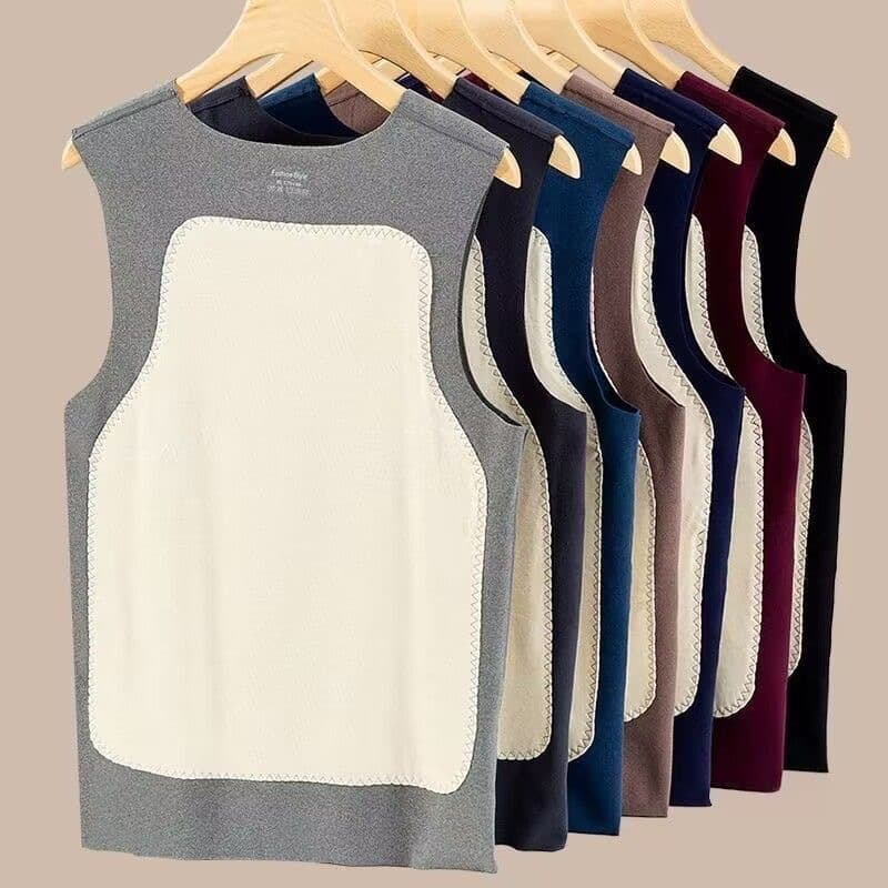 Men's Seamless Patch Vest Waistcoat Constant Heat German Fleece Double-Sided Fleece Lined Thick High-End Double-Layer Insulated Vest