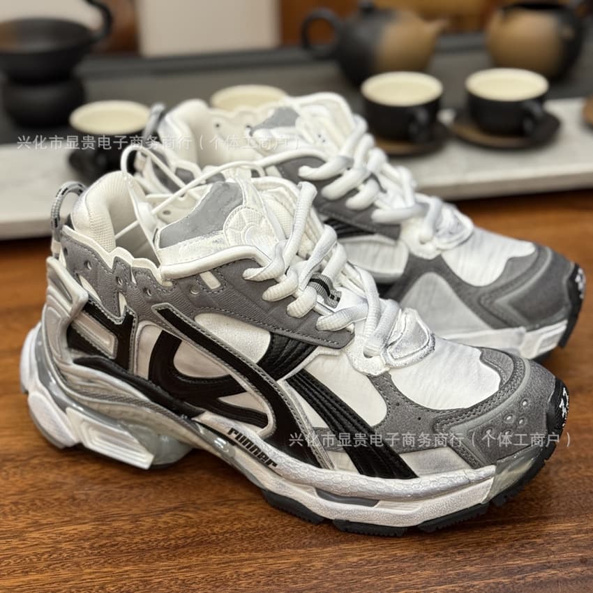Cross-border Paris Seventh Generation Slow Running Light Shoes RUNNER High-End Edition B-Style 7.5 Chunky Sneakers 7.0 Distressed Unisex Sports Shoes
