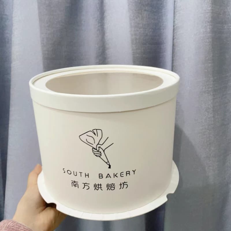 Customizable Logo round Cake Box Paper Rimmed Single Double Layer Heightened 4 Inch 6 Inch 8 Inch 10 Inch Cake Packaging