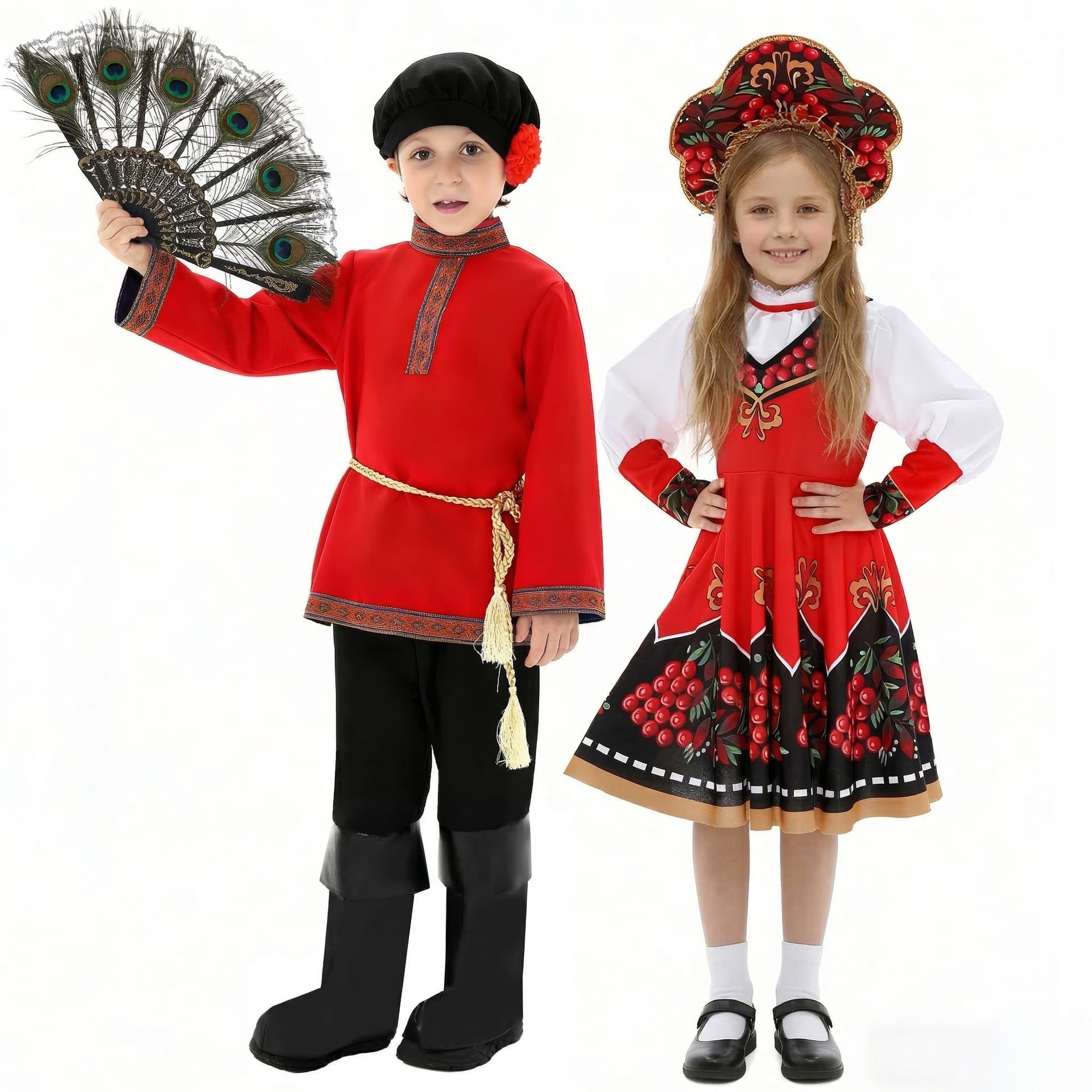 Russian national costume children's performance clothing, boys and girls dance set cosplay stage performance clothing