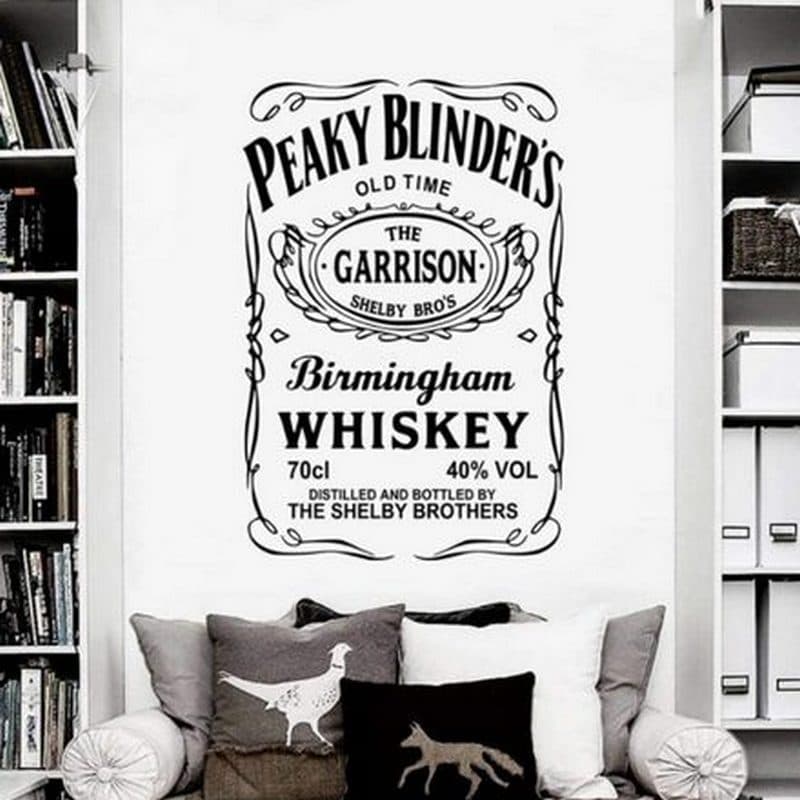 PEAKY BLINDER'S OLD TIME WHISKEY Bar Decoration Creative Carved Wall Sticker