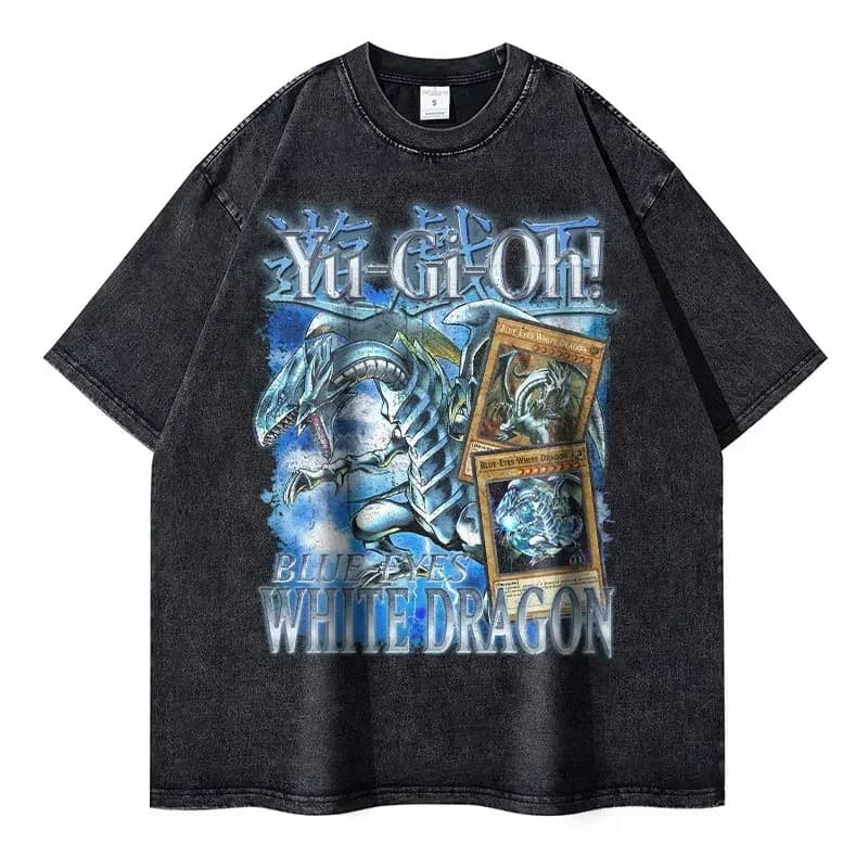 Change Heart Wash T-shirt Men and Women Anime Yugi Oh T-shirt Extra Large Muto Yugi T-shirt Comic Seto Kaiba