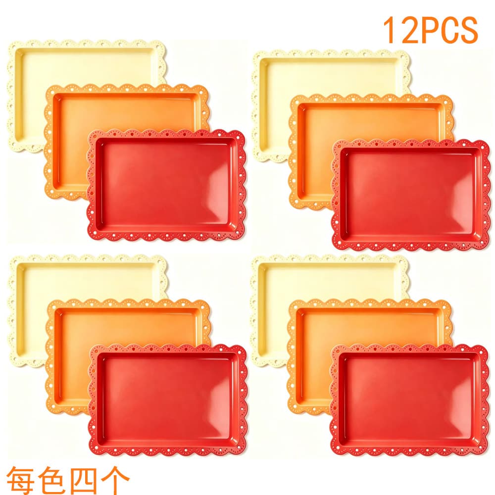 Lace Edge Plastic Tray, Rectangular Serving Tray, Birthday Dessert Plate, Cake Plate, Fruit Tray, Afternoon Tea Snack Plate