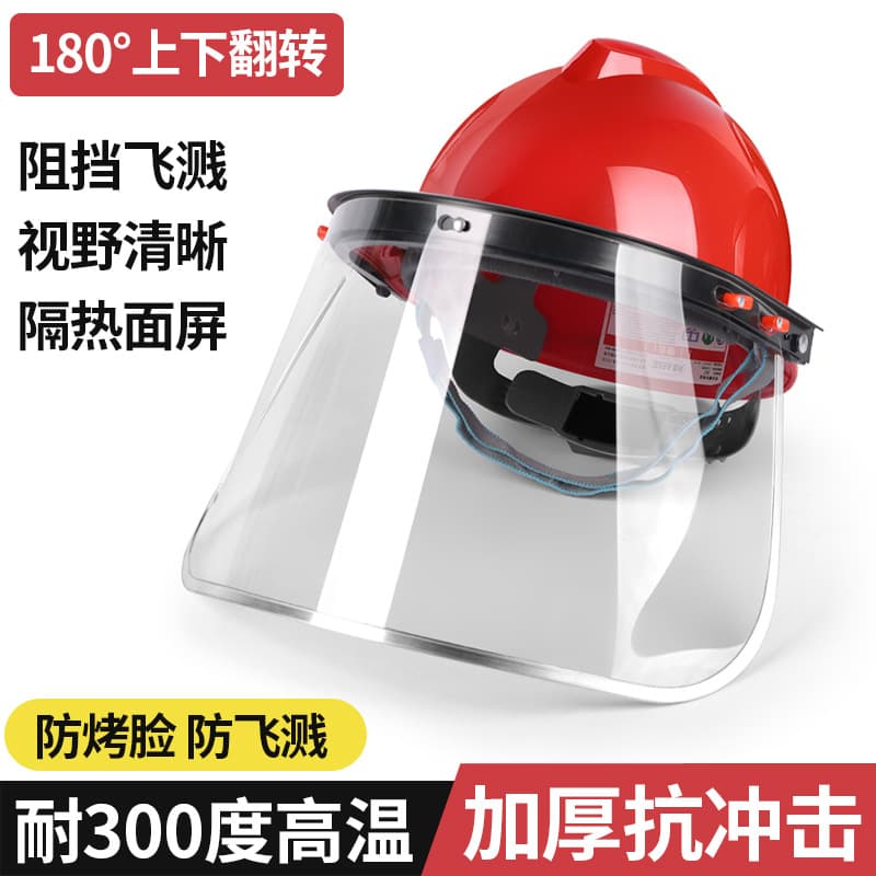 Welding Mask with Hard Hat Mount, Protective PVC Screen, Grinding Impact Resistance, Transparent Cover, HD Wind and Splash Protection
