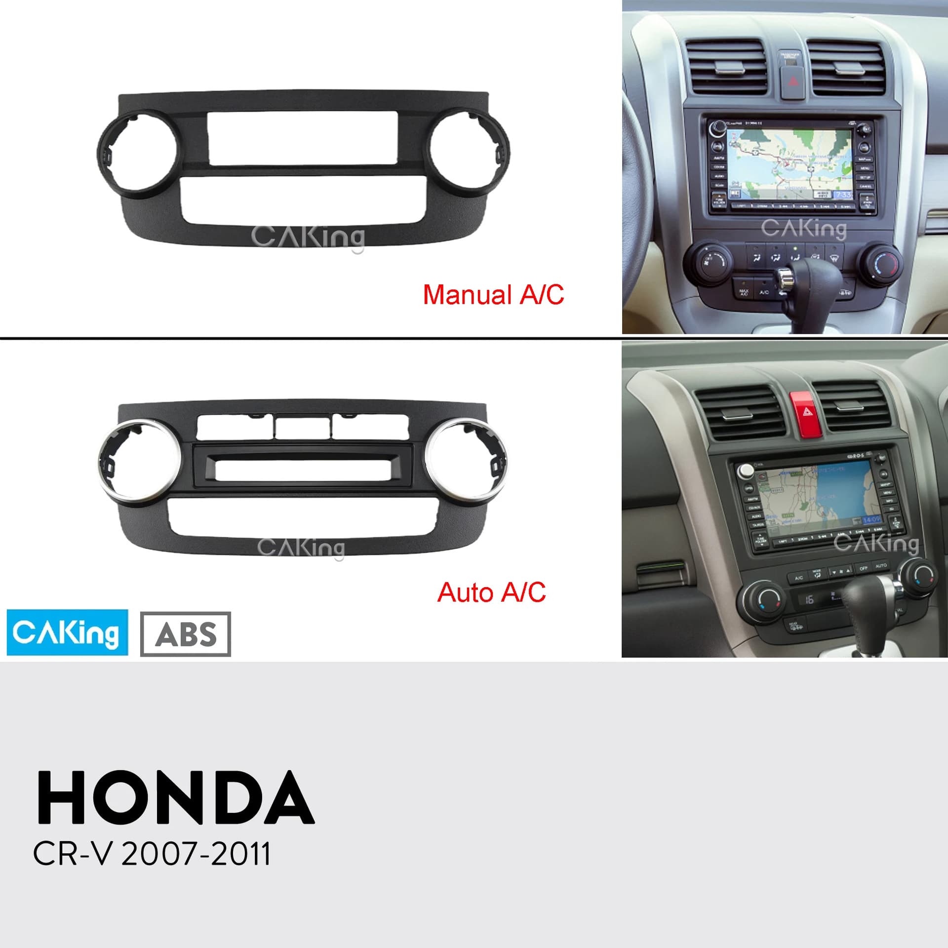 CRV Air Conditioning Panel for 2007-2011 HONDA CRV Center Console AC Knob Button Plate Frame