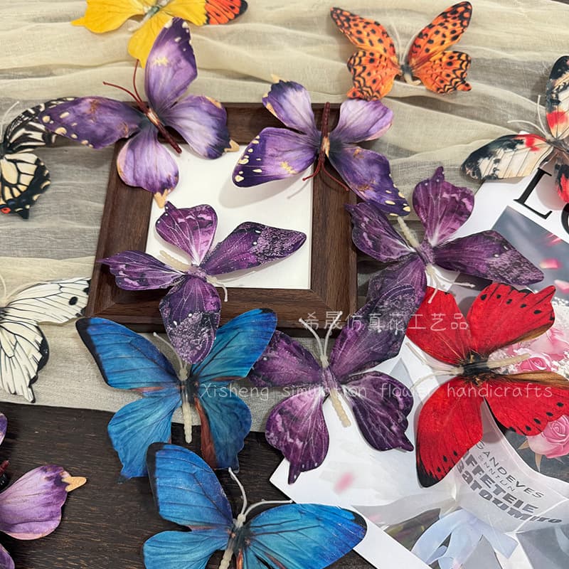 Butterfly flower simulation flower Internet celebrity hot model 3D three-dimensional butterfly simulation fake flower atmosphere feeling real butterfly fake flower