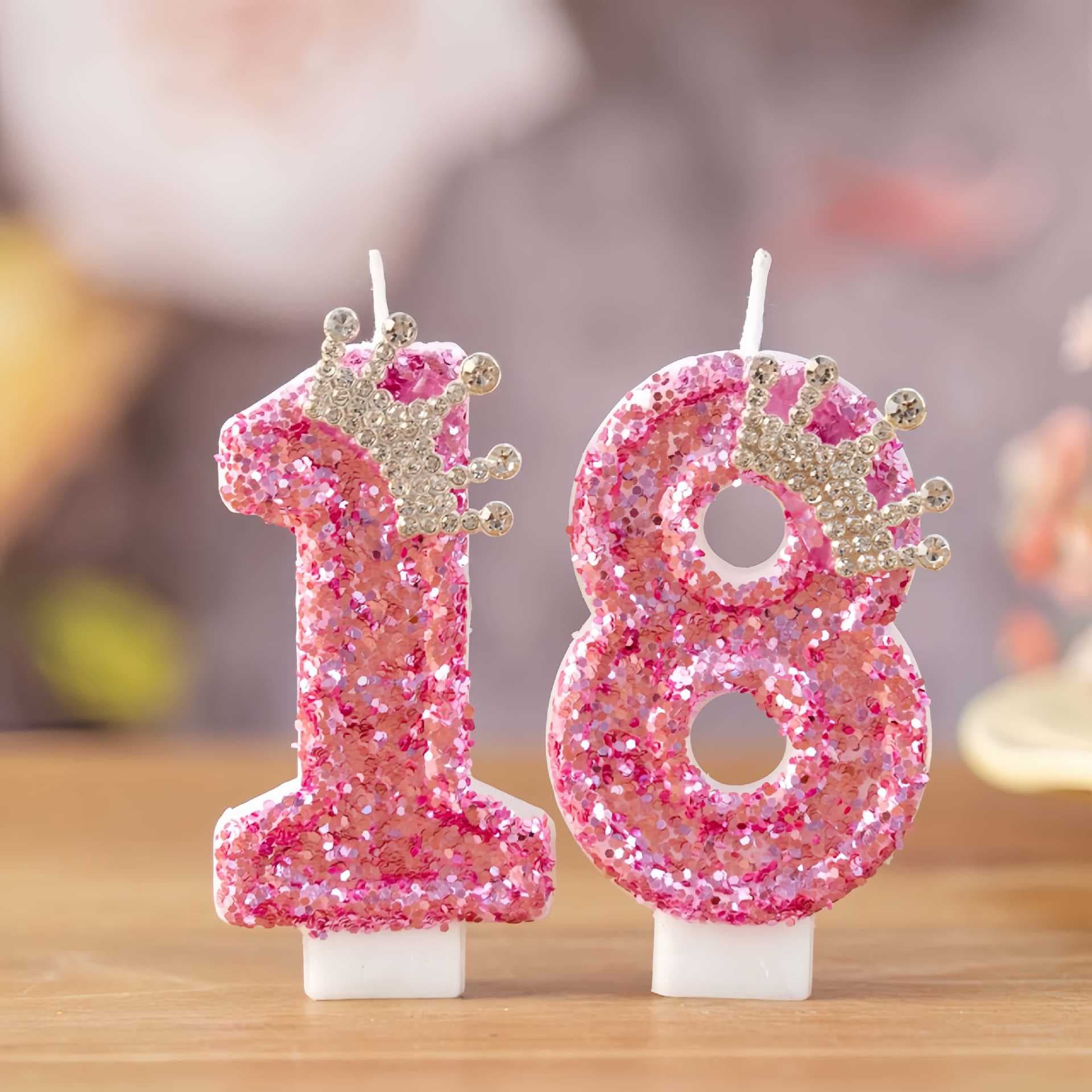 Pink Crown Creative Number 9 Candle for Amazon AliExpress First Birthday Party Birthday Cake Candle