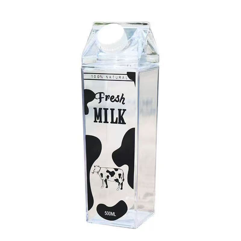Cross-border hot selling Internet celebrity square milk box plastic cup advertising cup Japanese milk box 500ml1000m