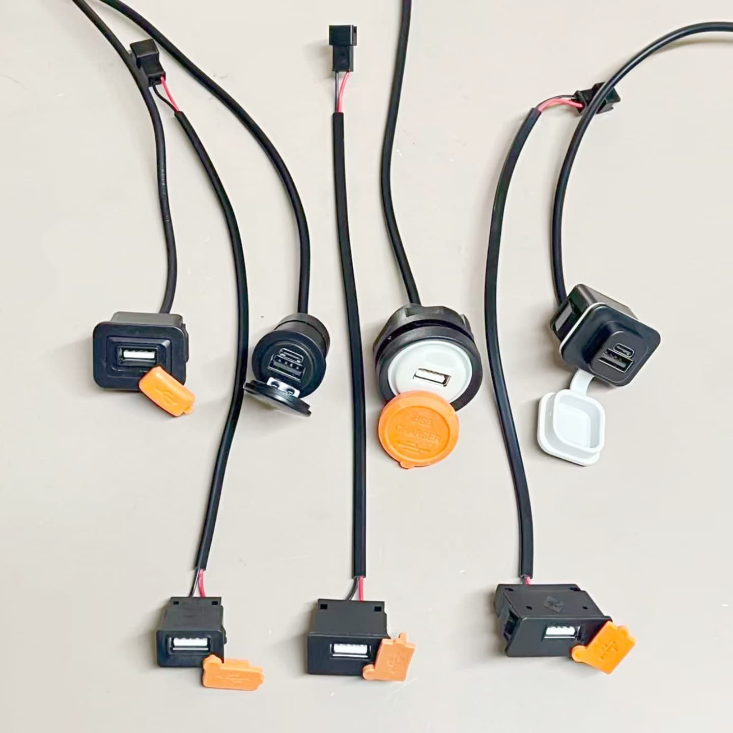 Electric Bike Vehicle Phone Charger Converter USB Cable Type-C Plug Four-Wire Fast Charging Plug