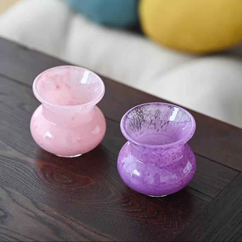Glazed Pastel Slag Bowl Tea Wash Water Container New Chinese Style White Pink Ladies High-End Flower Vessel Tea Utensil Glazed