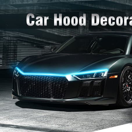 Cross-border Hot-selling Modified Colorful Hood Ambient Light Through-type Daytime Running Light Engine Cover LED Super Bright Light Guide Strip