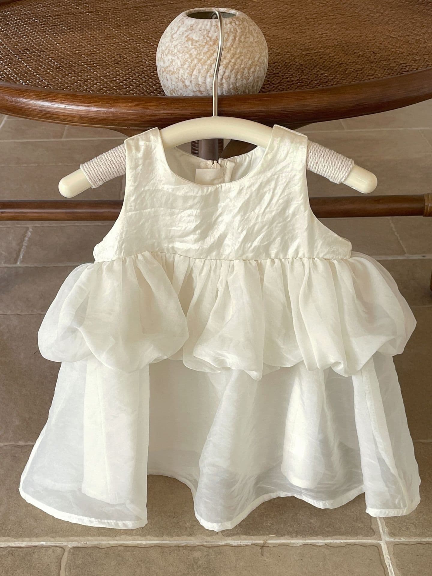 2026 New Summer Fashionable Girls Princess Dress Baby Girl Solid Color Organza Resort Style Korean Style Dress