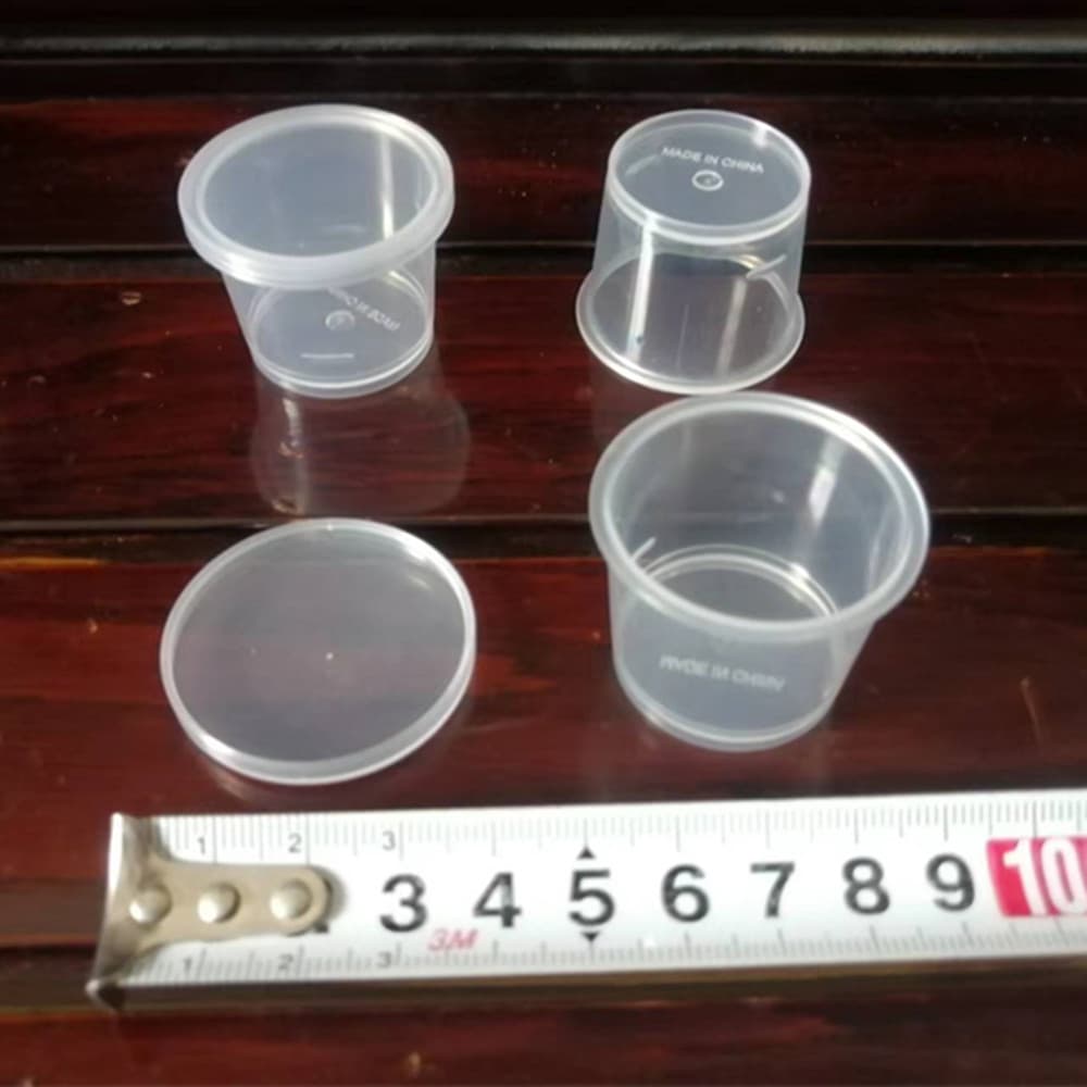 Upper diameter 4cm height 3cm 17ml plastic packaging box small container with lid transparent seal ultra-small round box round cup