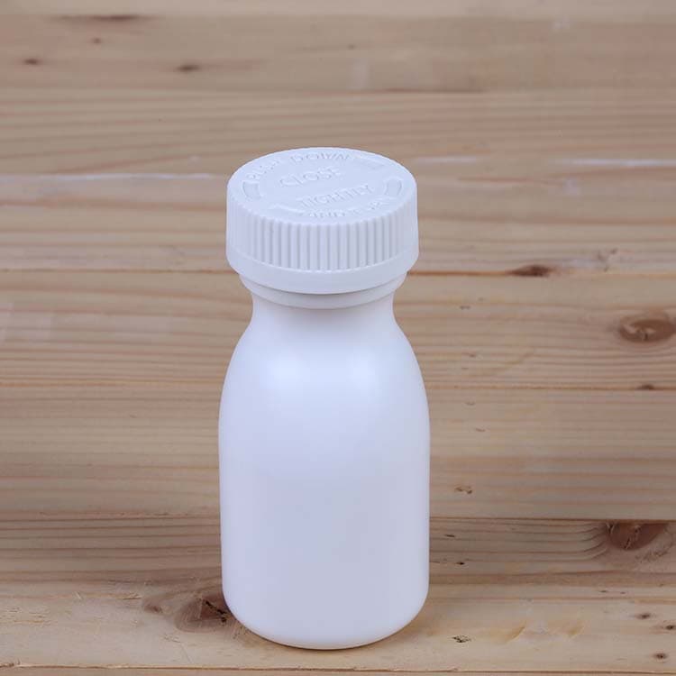 White PE Plastic Health Bottles, PE Capsule Containers, Solid Plastic Pill Bottles, Lozenge Packaging Food Jars