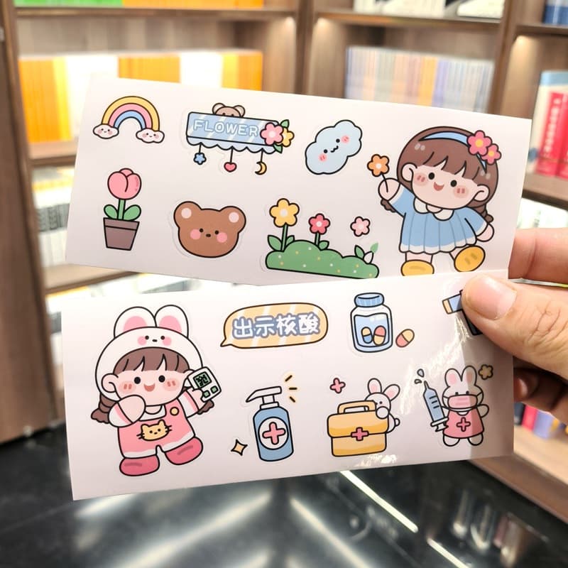 Large-capacity water bottle stickers, DIY journal stickers, thermos cup stickers, PVC waterproof transparent journal stickers.