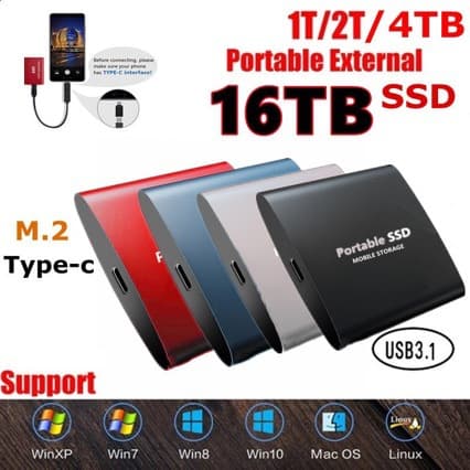 Cross-border Trade Solid State Portable Drive Upgraded 500GB-16TB Portable SSD