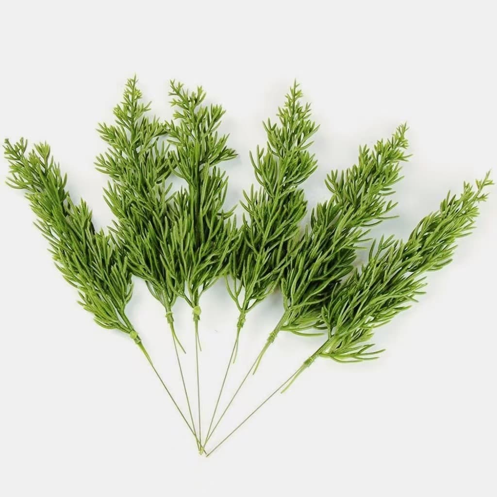 Simulated flower plant plastic pine branches pine needles artificial PE pine and cypress three-dimensional tower pine decorative accessories Christmas tree pendant