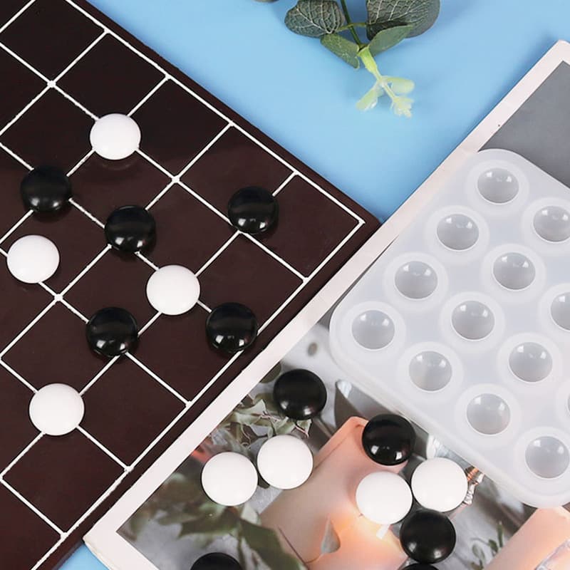 Deyi Life DIY Resin Go Game Pieces Silicone Mold for Go Pieces Resin Mold Handmade Craft