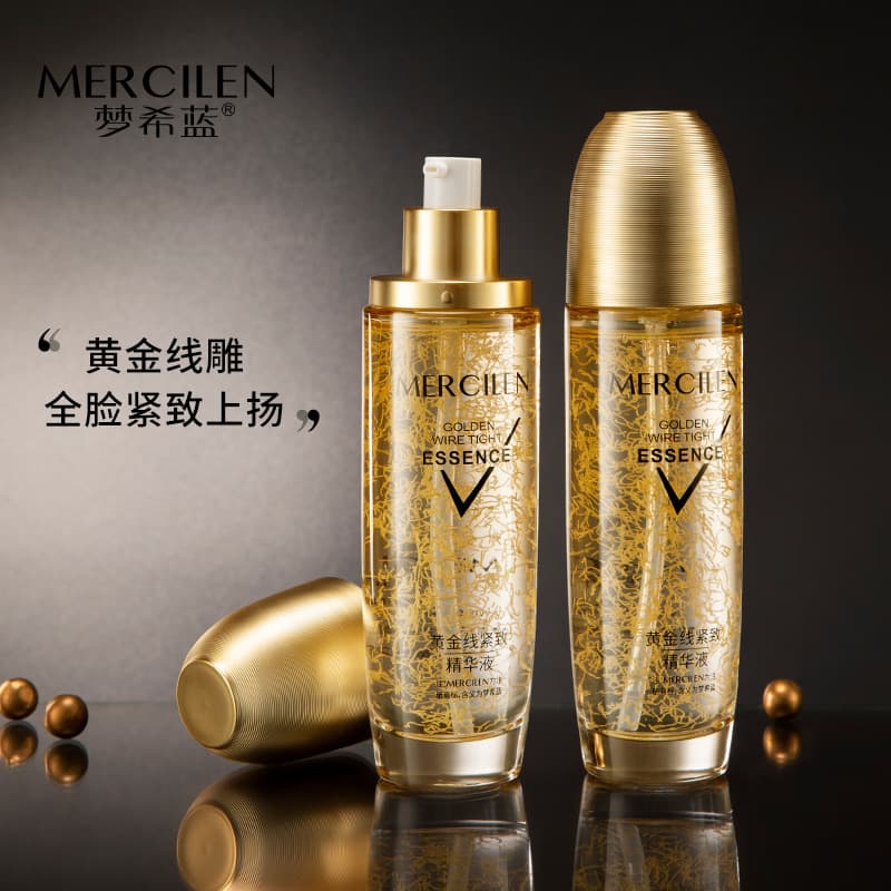 Mengxilan Gold Thread Firming Essence 120ml Moisturizing Skin Rejuvenation Facial Skin Care Products Anti-Wrinkle Light Grain Liquid