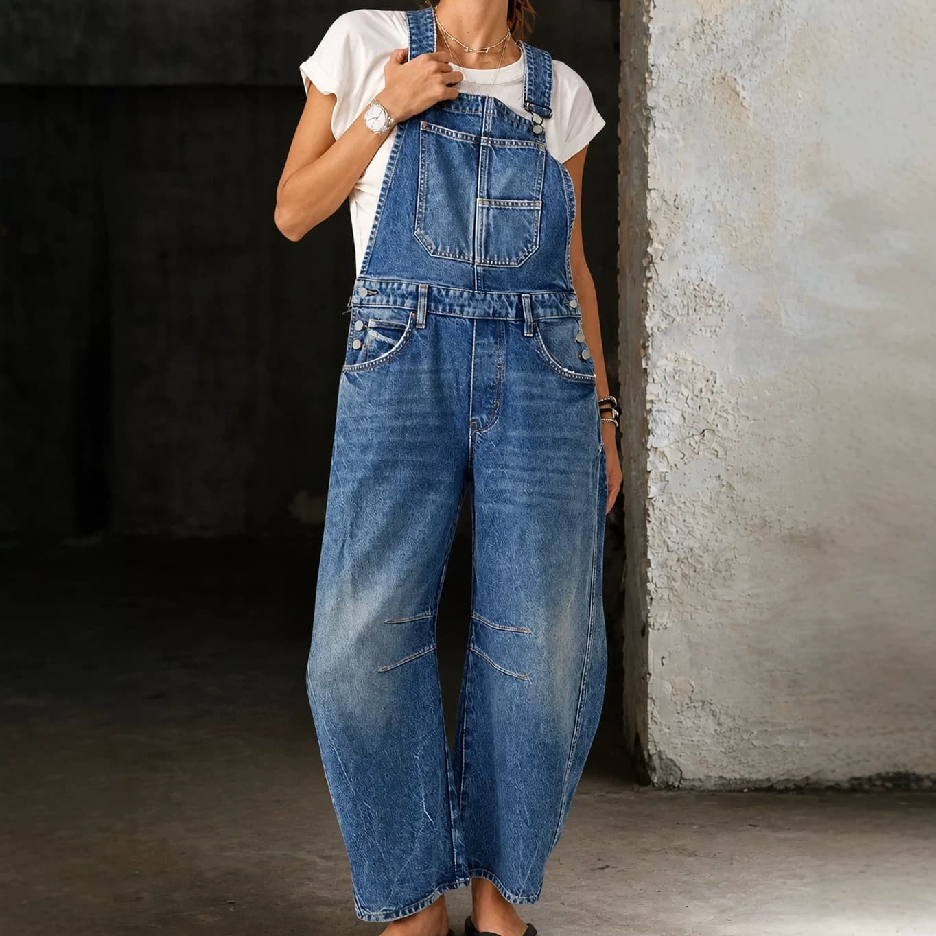Denim Bib Overalls for Women, Sleeveless Jumpsuit, Summer New Arrival, Vacation Casual Office Wear, Cross-Border Export Fashion