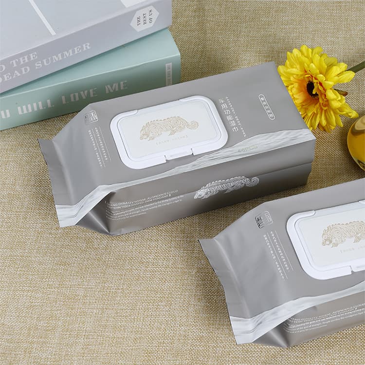 Composite Plastic Bellows Bags Facial Cleansing Towel Cotton Soft Towel Packaging Bags Pull-out Wet Wipe Bags Logo Printing Portion Bags