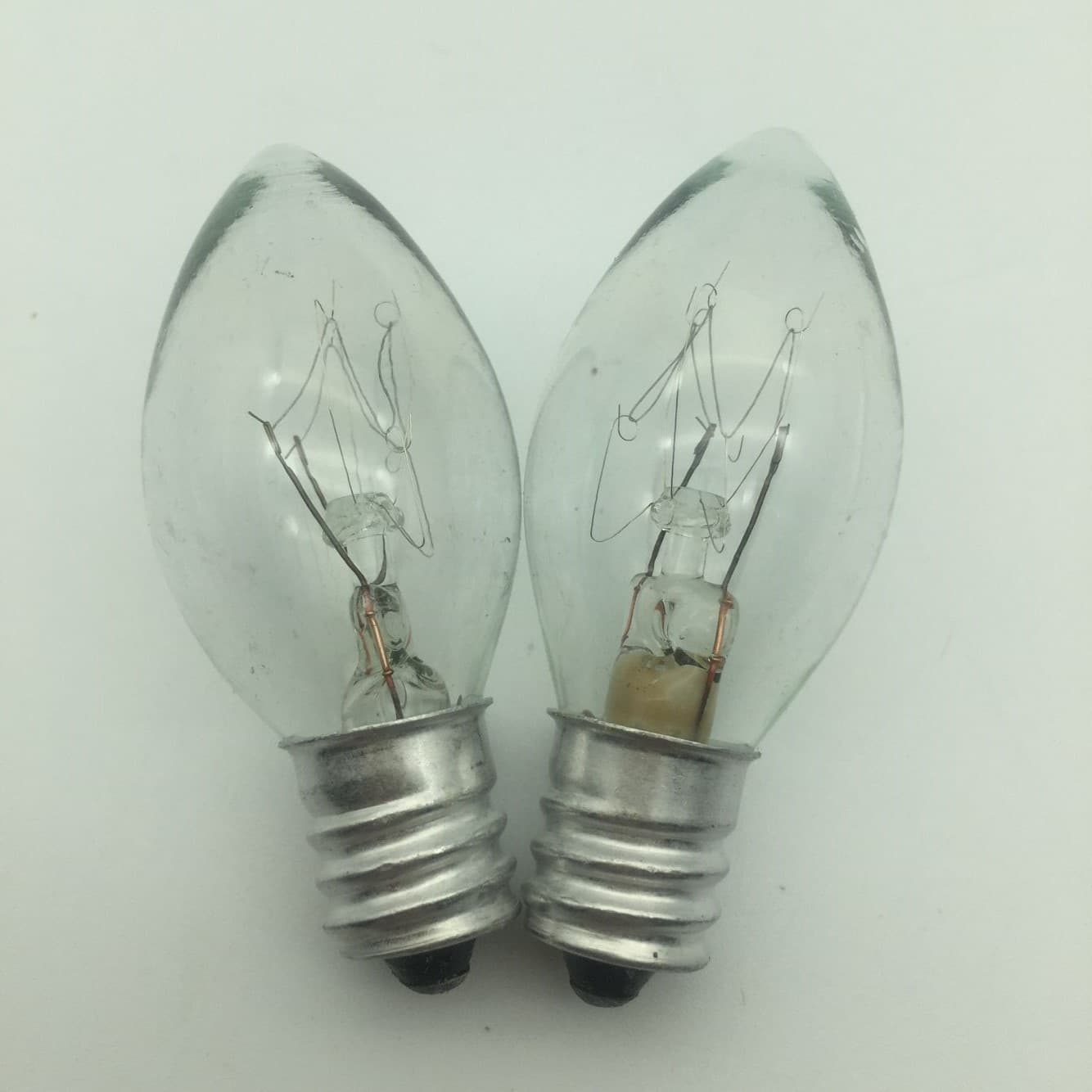 Kuanyuan Lighting Ceramic Night Light E12 Bulb 5W Small Bulb 110V/220V Transparent Tungsten Filament Yellow Light Bulb