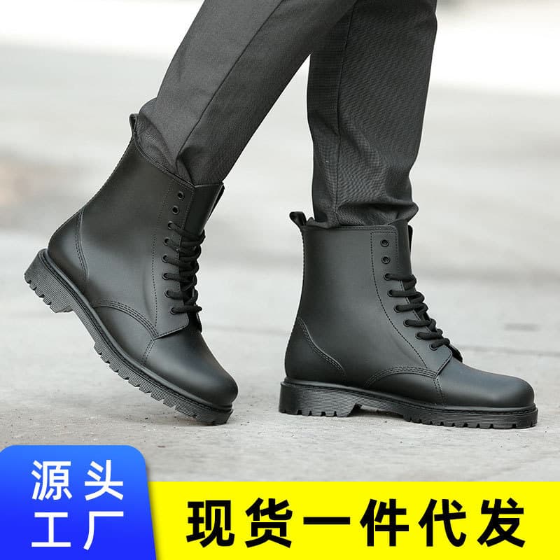 New European and American style men's Martin rain boots, non-slip and wear-resistant rain boots, wholesale men's rubber shoes, casual short water shoes for men.
