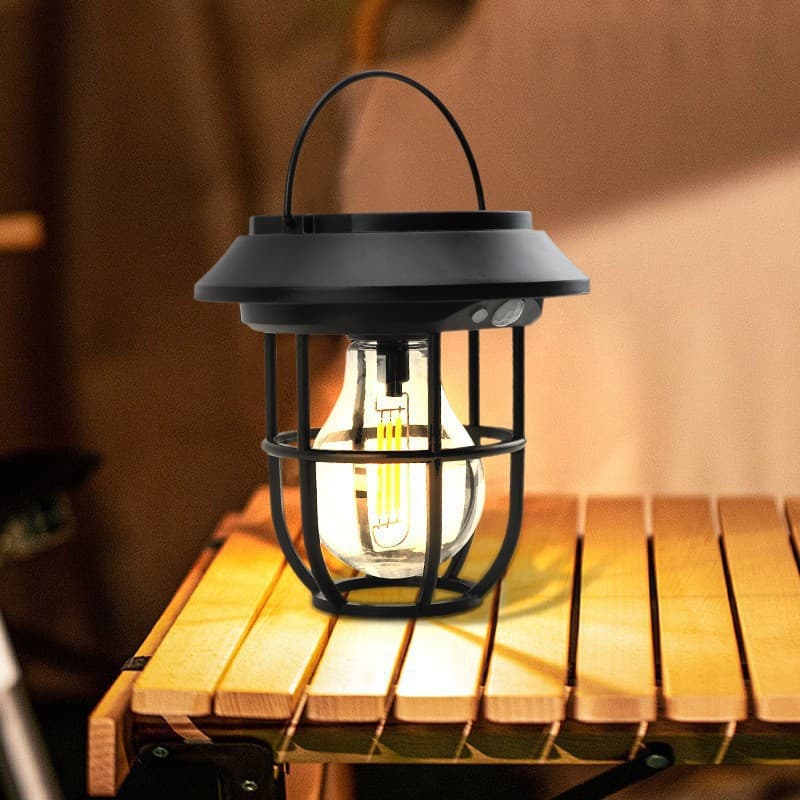 Solar Outdoor Garden Stake Light, Camping Light, LED Filament Decorative Light, Auto On at Dusk