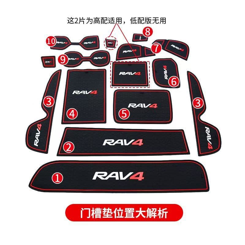 Compatible with 2020-2026 RAV4 Rongfang Door Slot Pad Cup Holder Mat Storage Box Mat Interior Modification Anti-Slip