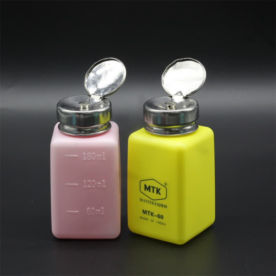 Press-Type Alcohol Bottle for Mobile Phone Repair, Industrial Alcohol Thickened Dispensing Bottle, Blue Solvent Bottle Manufacturer Wholesale