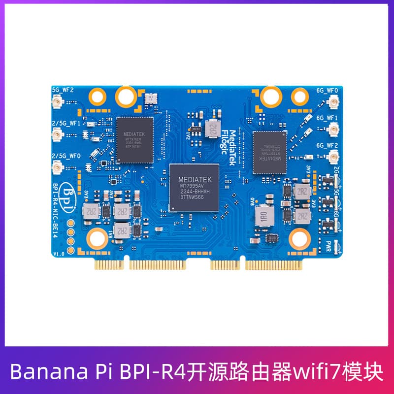 Banana Pi BPI-R4 Open Source Router WiFi 7 Module Expansion Board MediaTek MT7995AV Chip