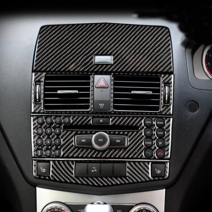 Mercedes-Benz Old C-Class W204 Interior Modification C200 C300 C180 K260 Carbon Fiber Center Console Panel C63 Accessories