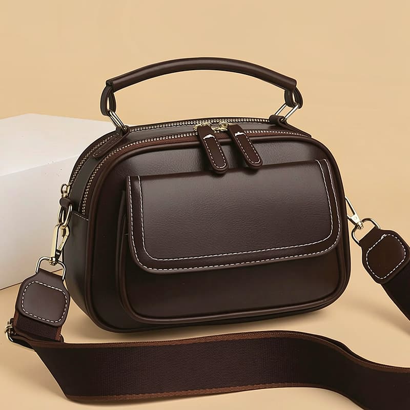Hand-held large-capacity small square bag, foreign style, light luxury, middle-aged mother's bag, simple one-shoulder cross-body women's bag, cross-border trend