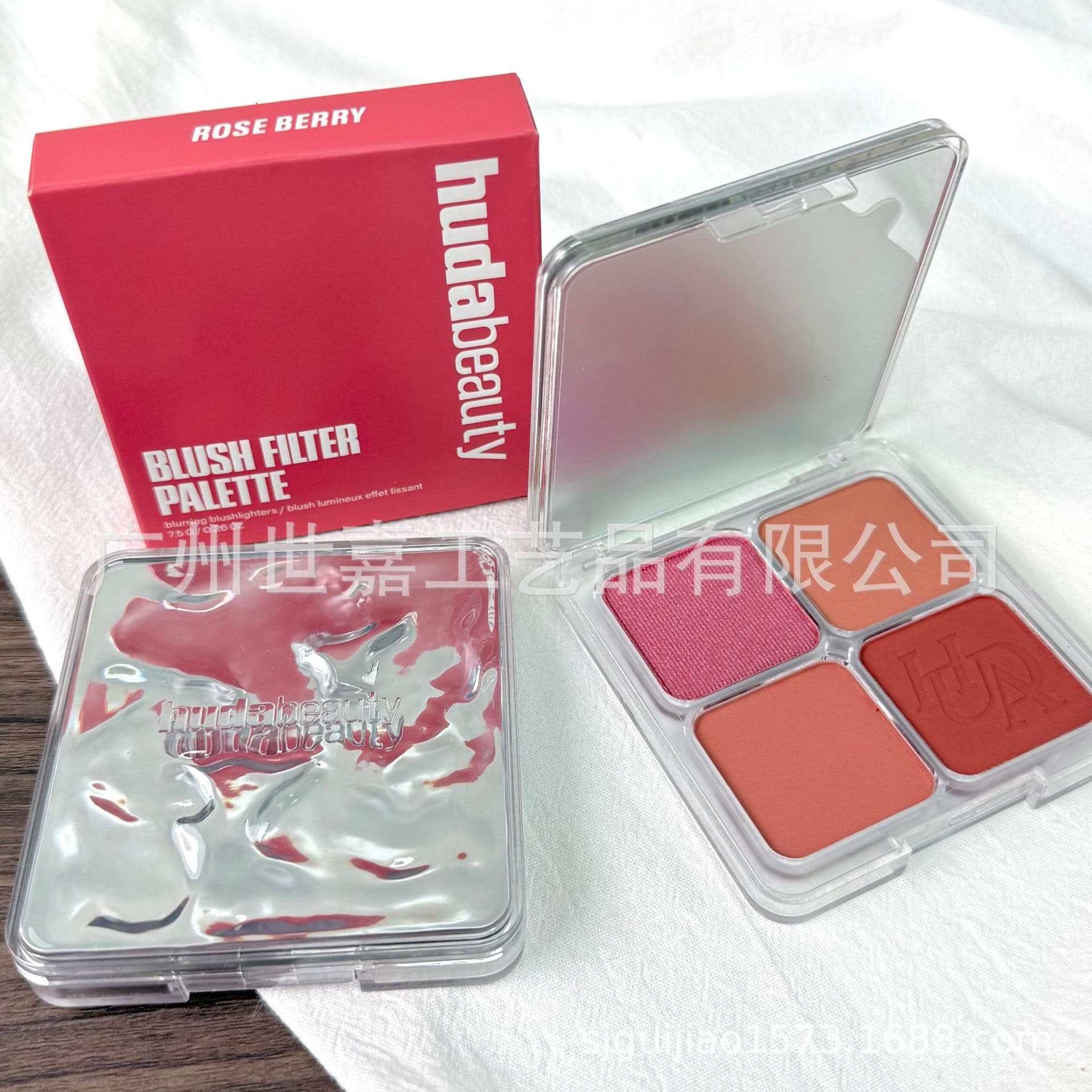 Cross-border stock Huda Beauty Christmas Limited Edition Blush Palette 4-Color Highlighter & Blush Palette Matte