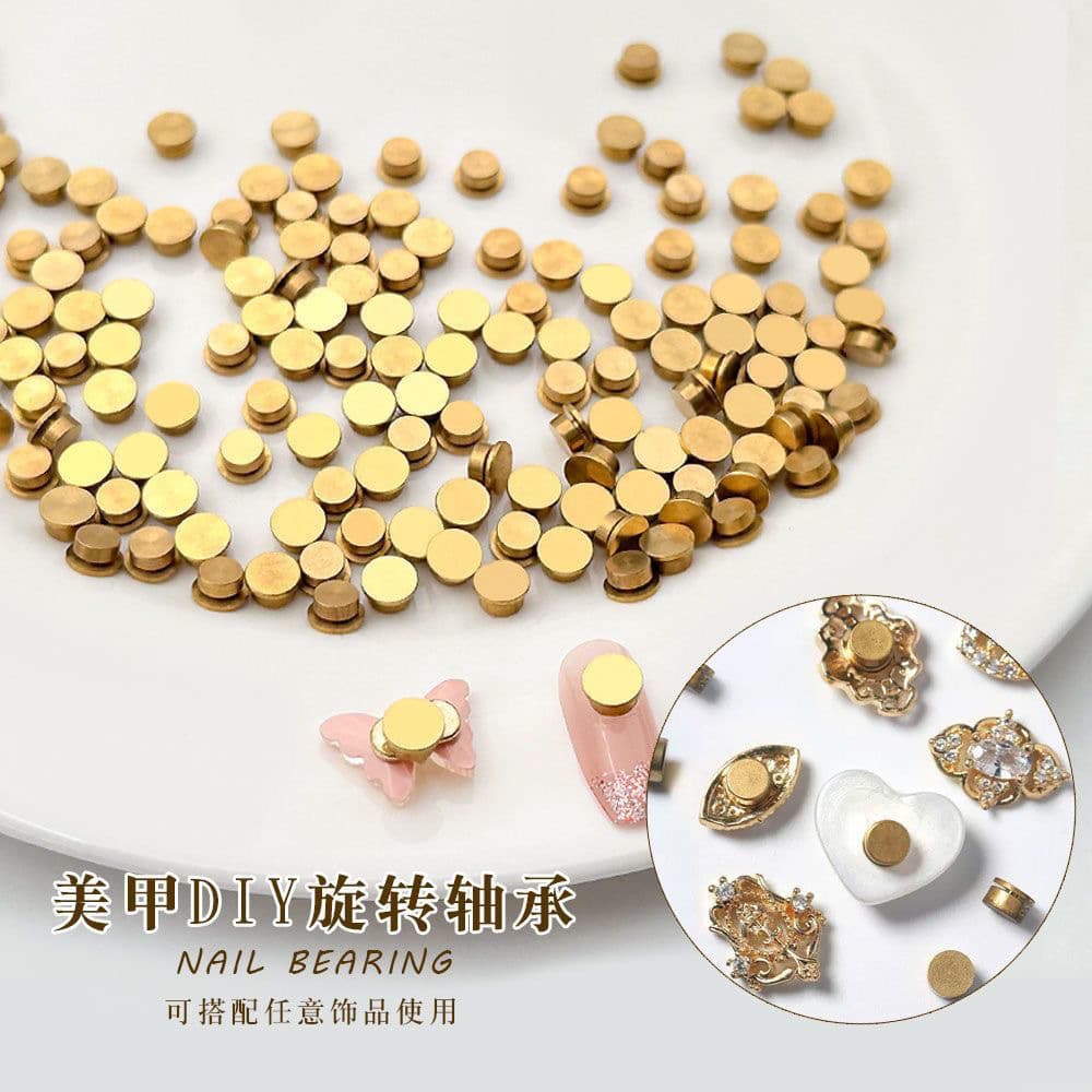 Nail Art Rotating Bearing Accessory 360-Degree High-Speed Rotating Bead Nail Art Rhinestone Rotatable Adhesive Butterfly