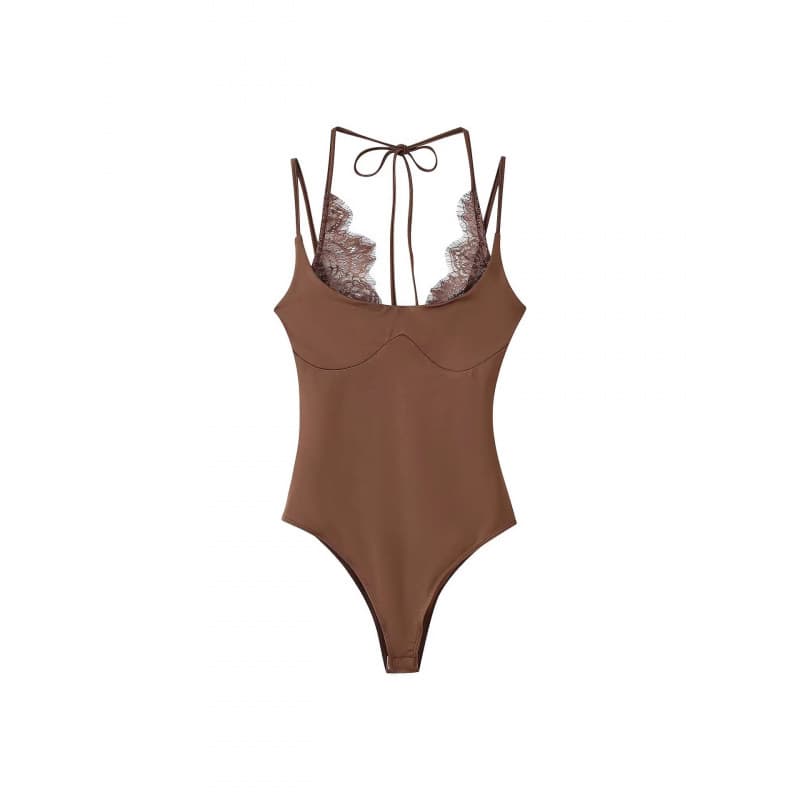ZA cross-border specializes in 2026 spring new European and American lace splicing halter neck slim jumpsuit summer jumpsuit